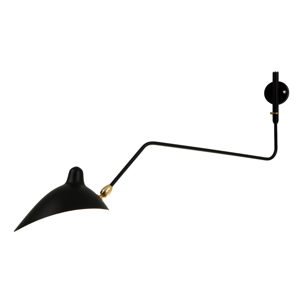 1 rotating curved arm wall lamp