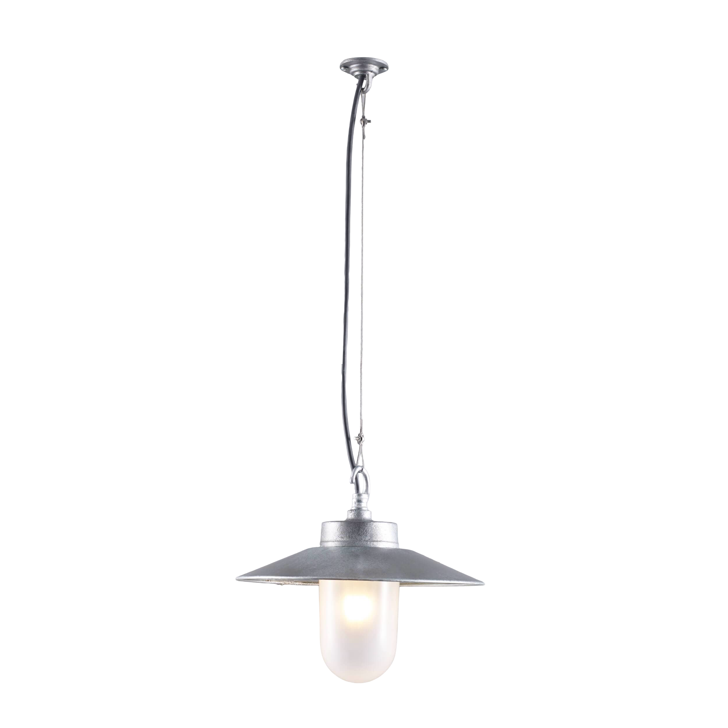Well glass pendant with visor 7680