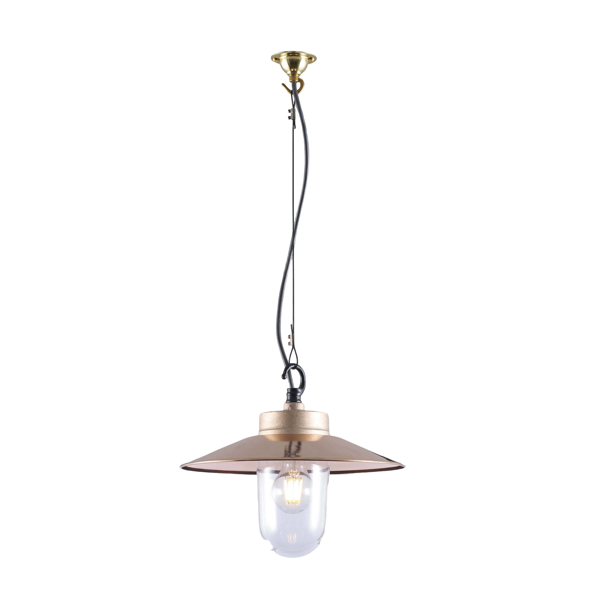 Well glass pendant with visor 7680