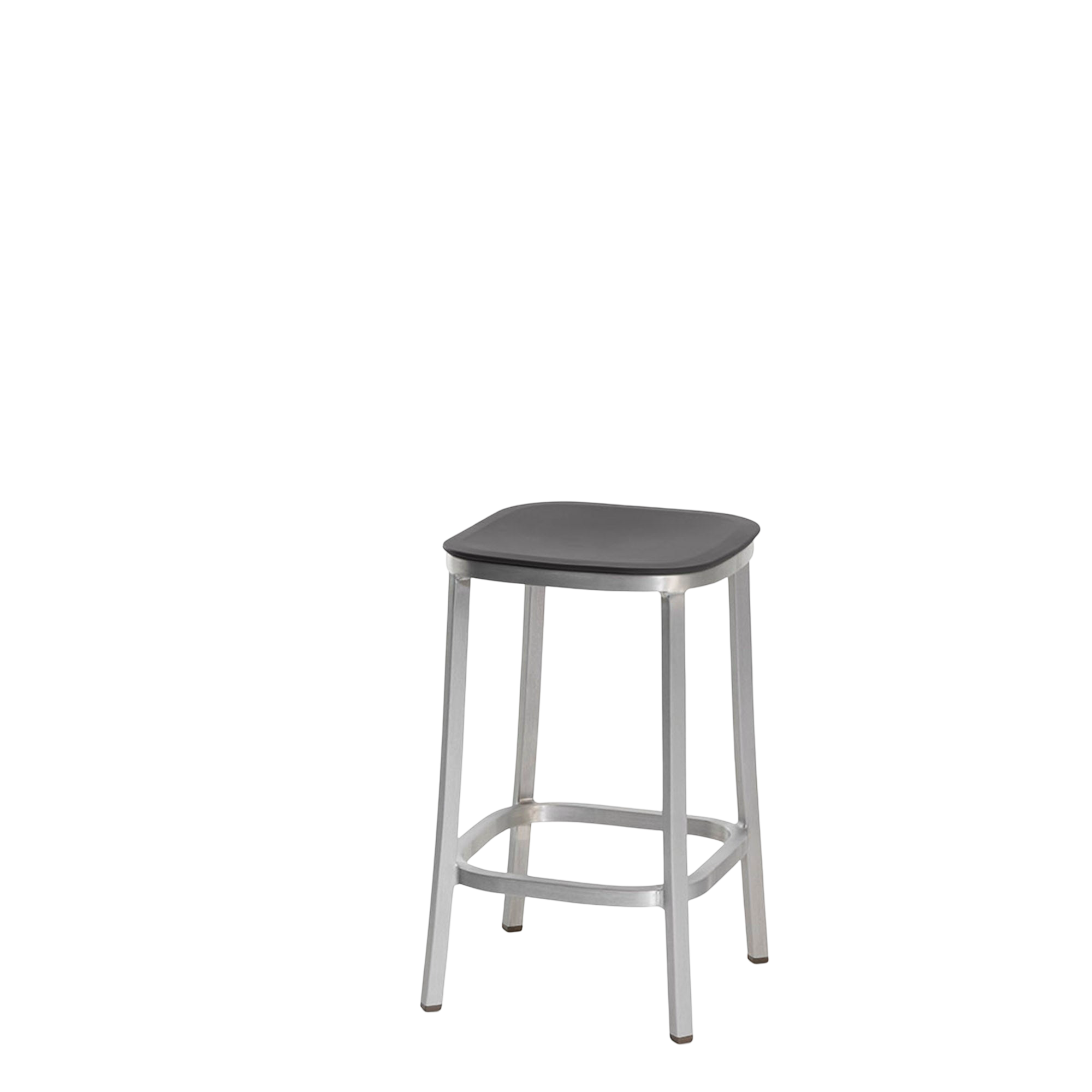 1 Inch stool, recycled plastic seat - Hand brushed