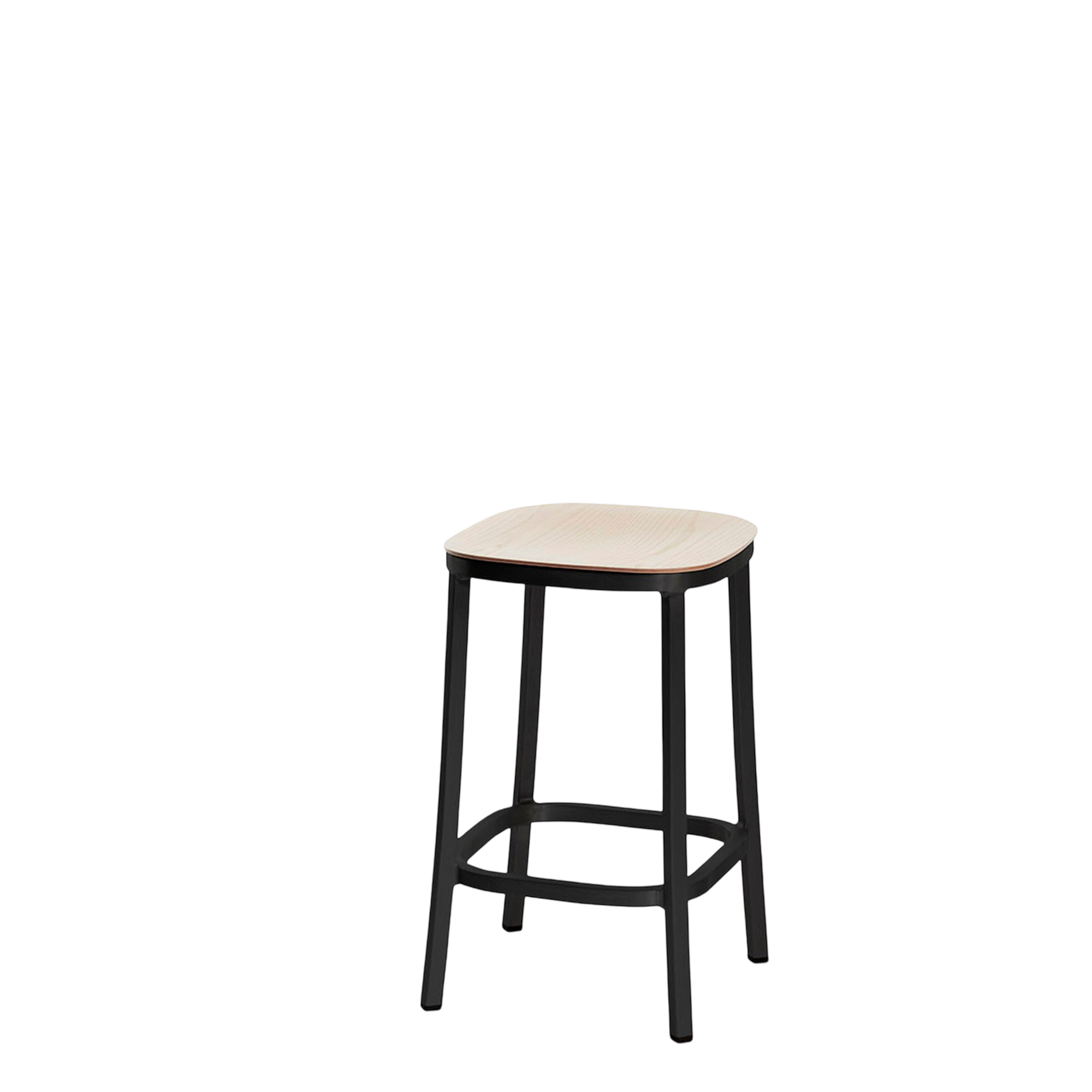 1 Inch stool, wood seat