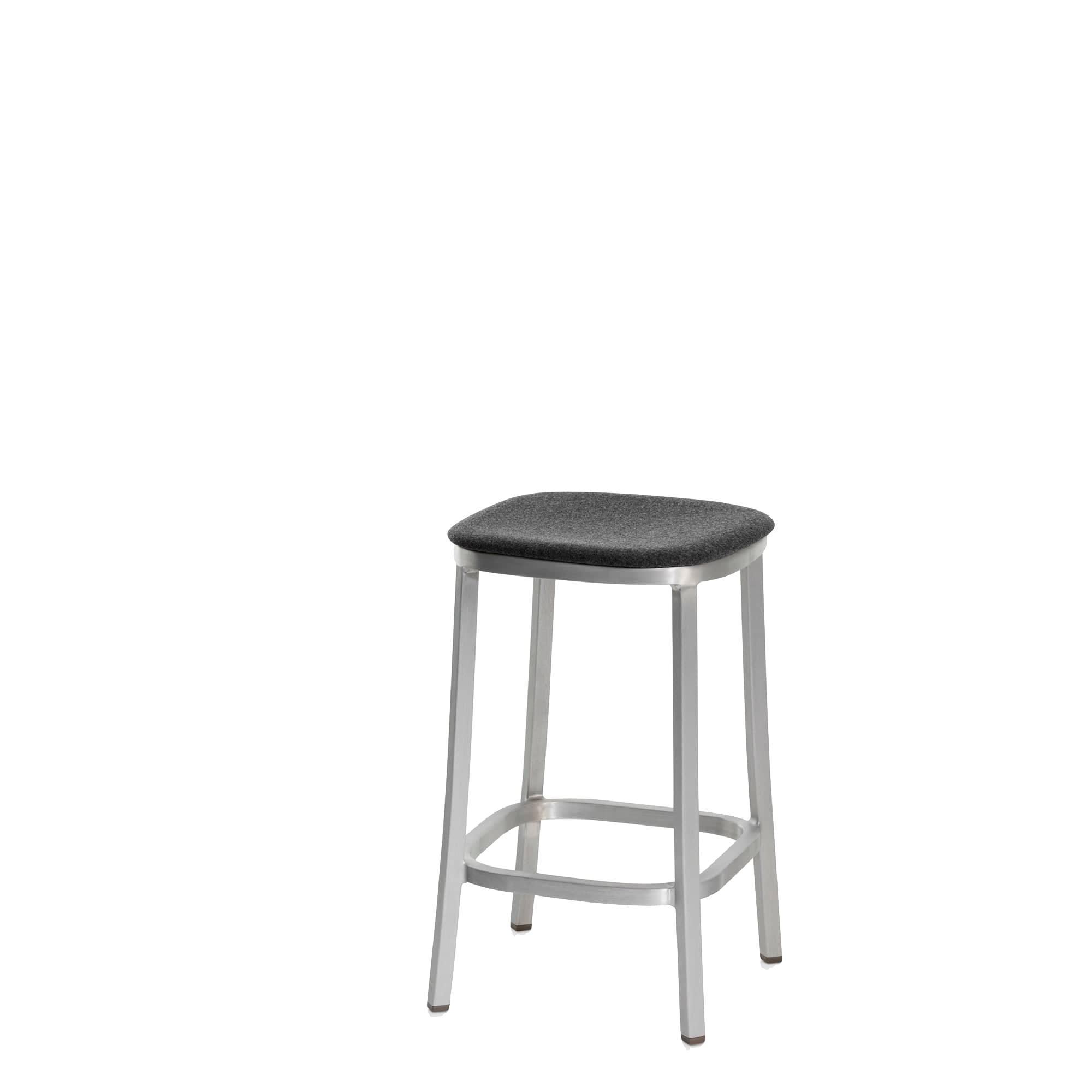 1 Inch stool, upholstered seat - Hand Brushed