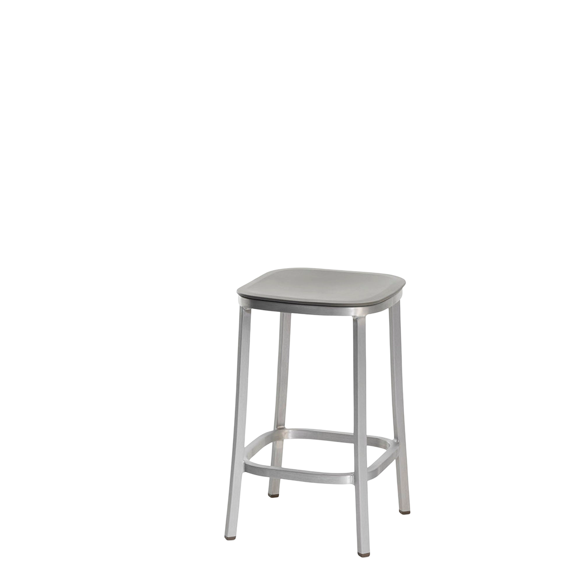 1 Inch stool, recycled plastic seat - Hand brushed