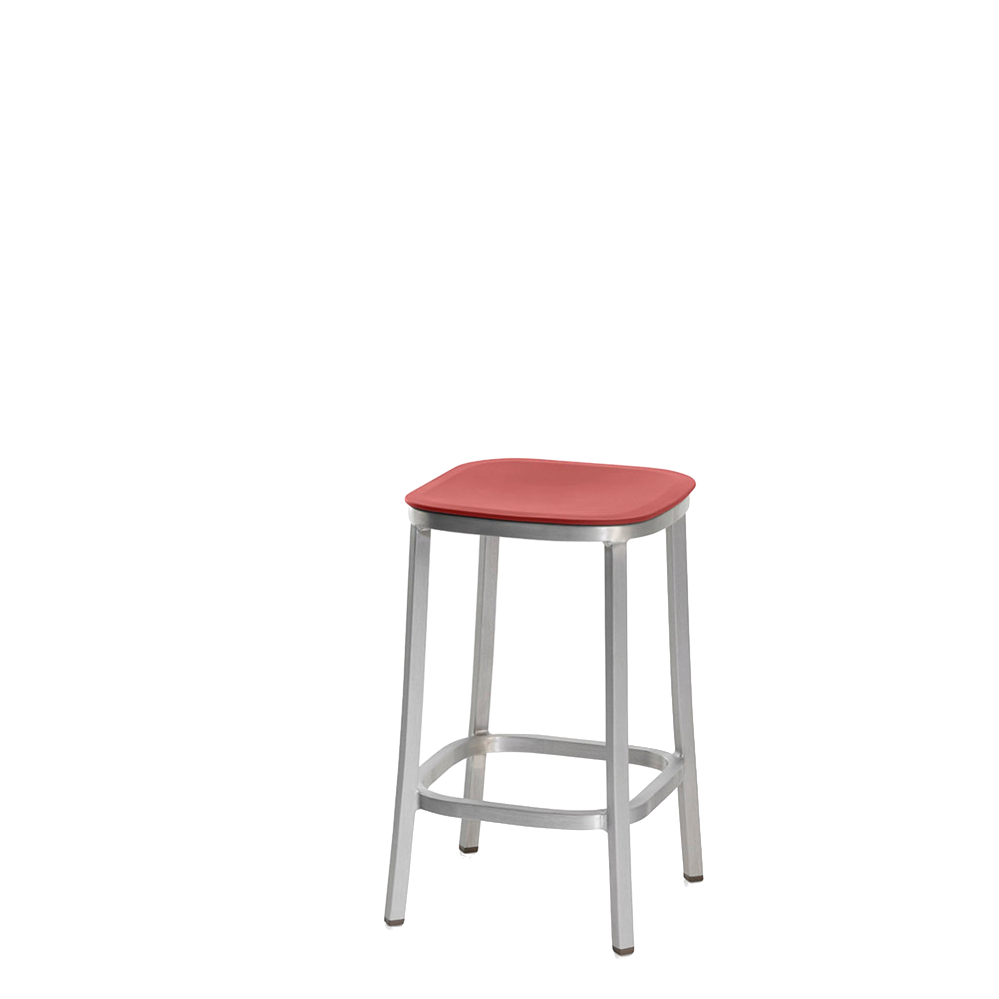 1 Inch stool, recycled plastic seat - Hand brushed