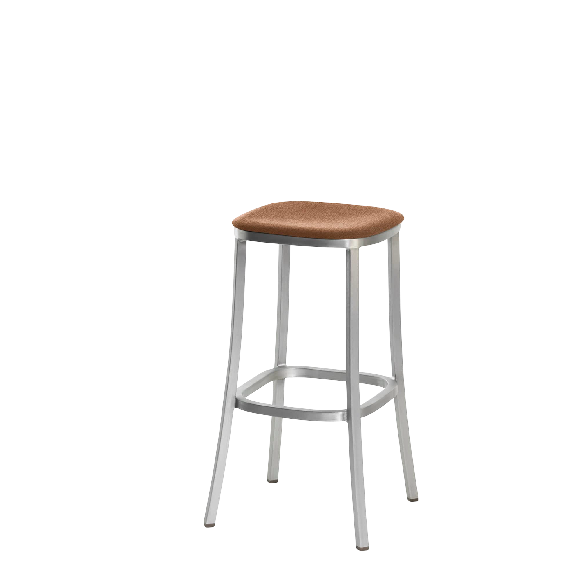 1 Inch stool, upholstered seat - Hand Brushed