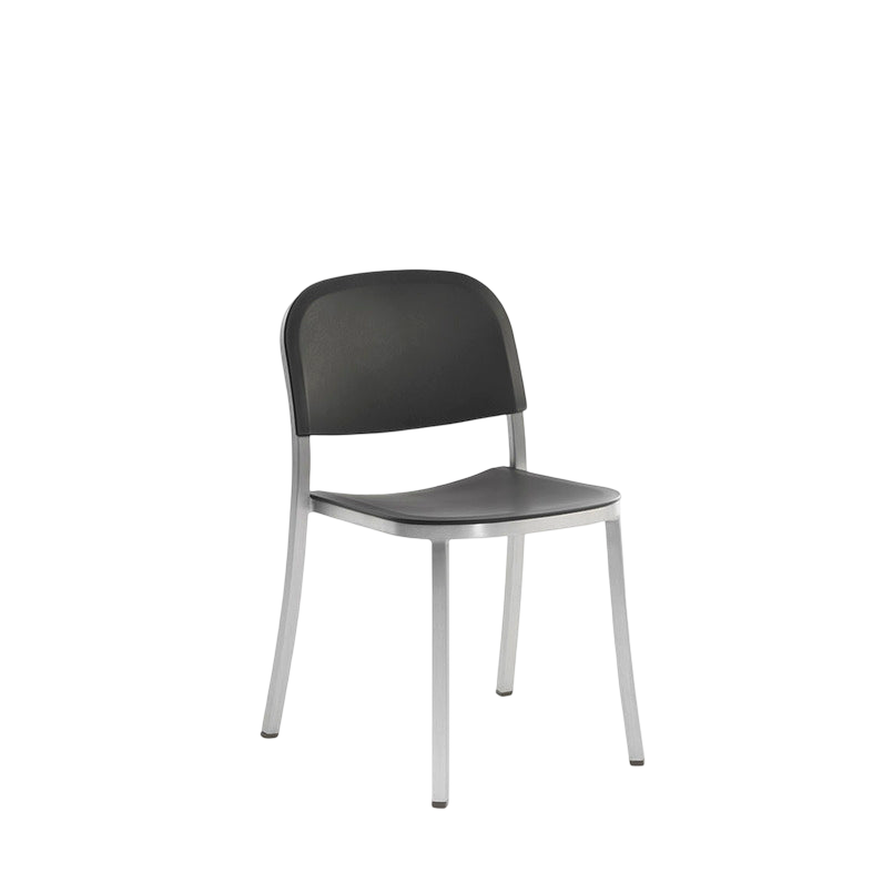 1 Inch Side Chair, recycled plastic seat - Hand Brushed