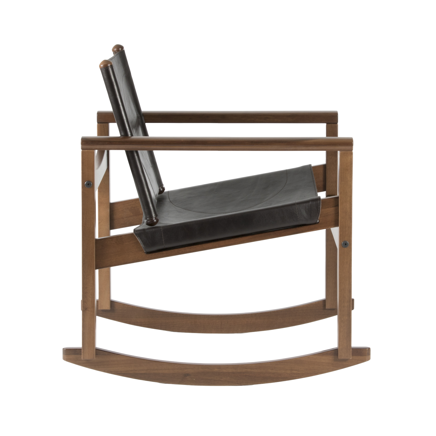 Peglev rocking chair in leather - Walnut