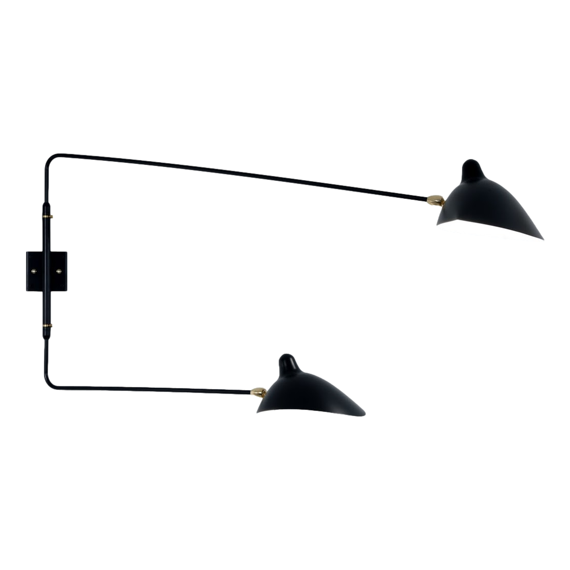 2 rotating straight arm wall lamp