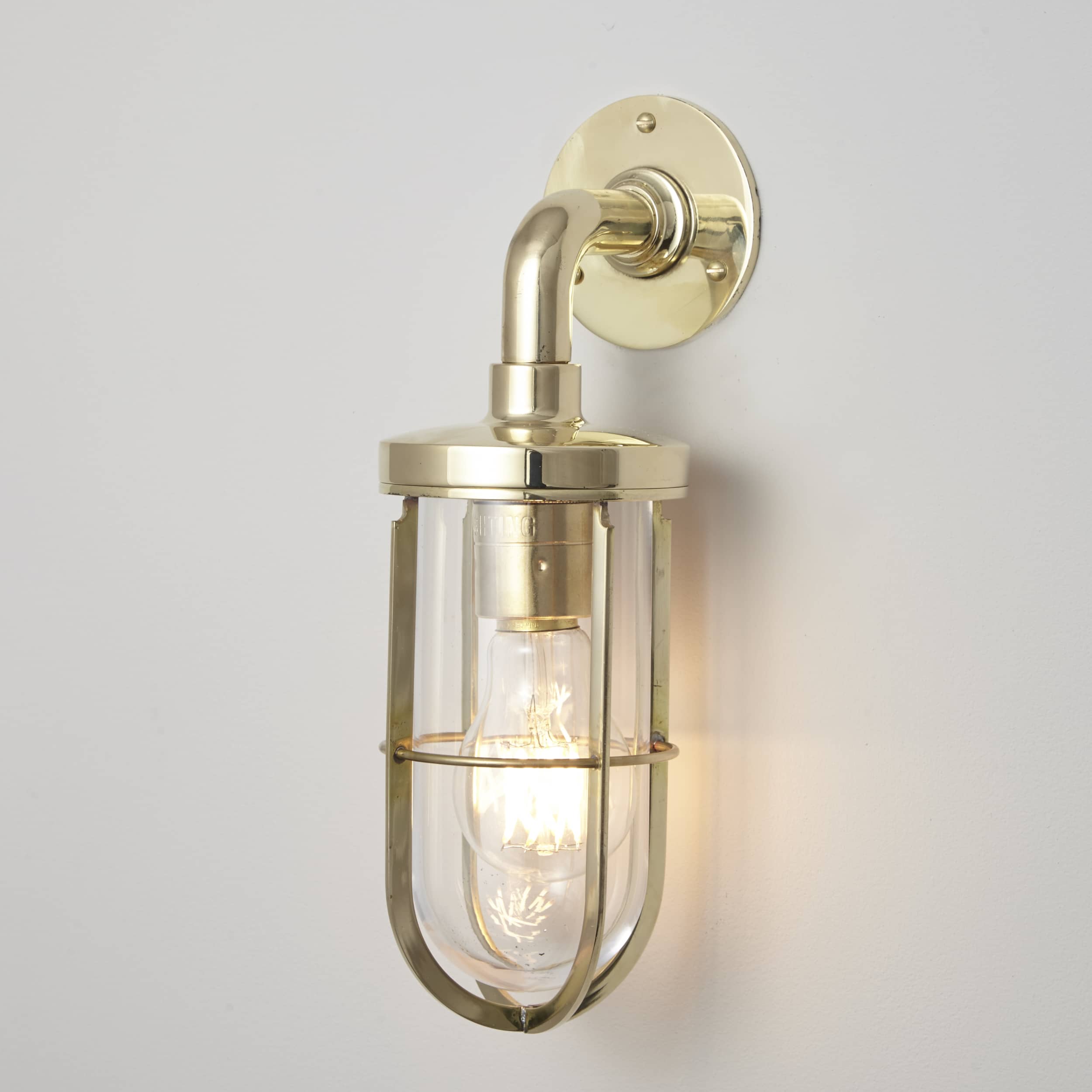 Weatherproof ship's well glass wall light