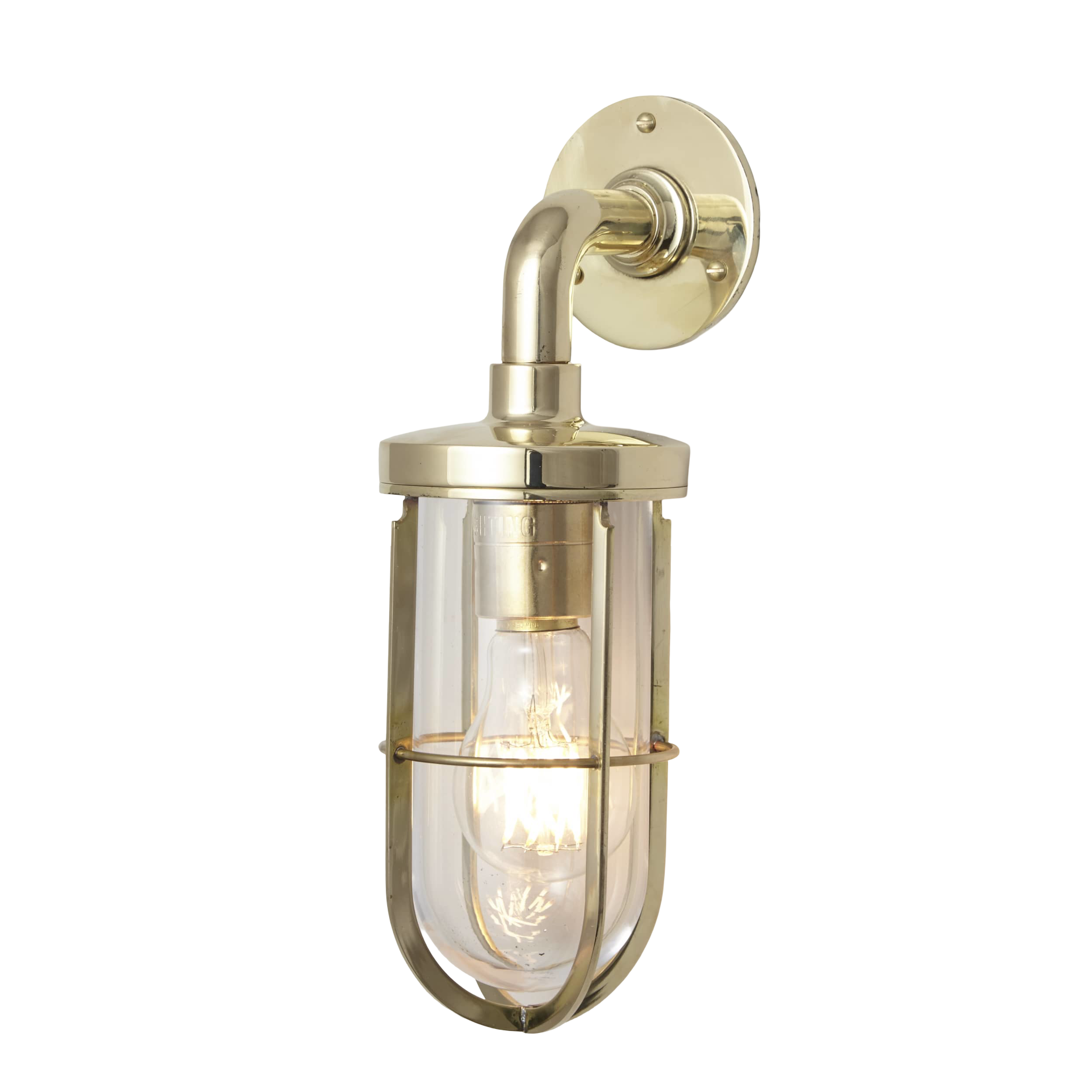Weatherproof ship's well glass wall light