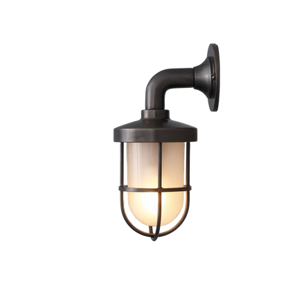 Miniature weatherproof ship's well glass wall light 7207