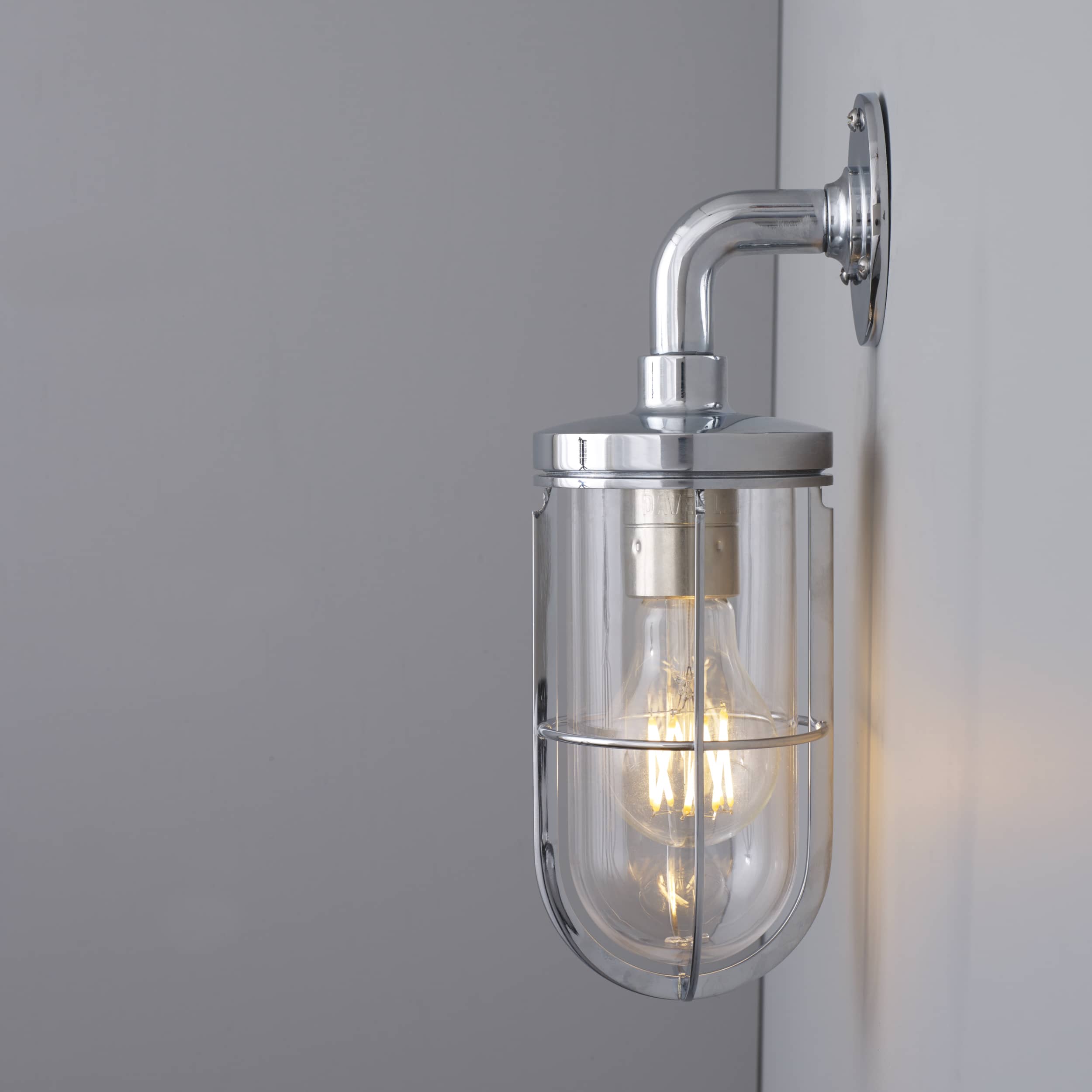 Weatherproof ship's well glass wall light