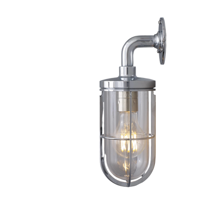 Weatherproof ship's well glass wall light