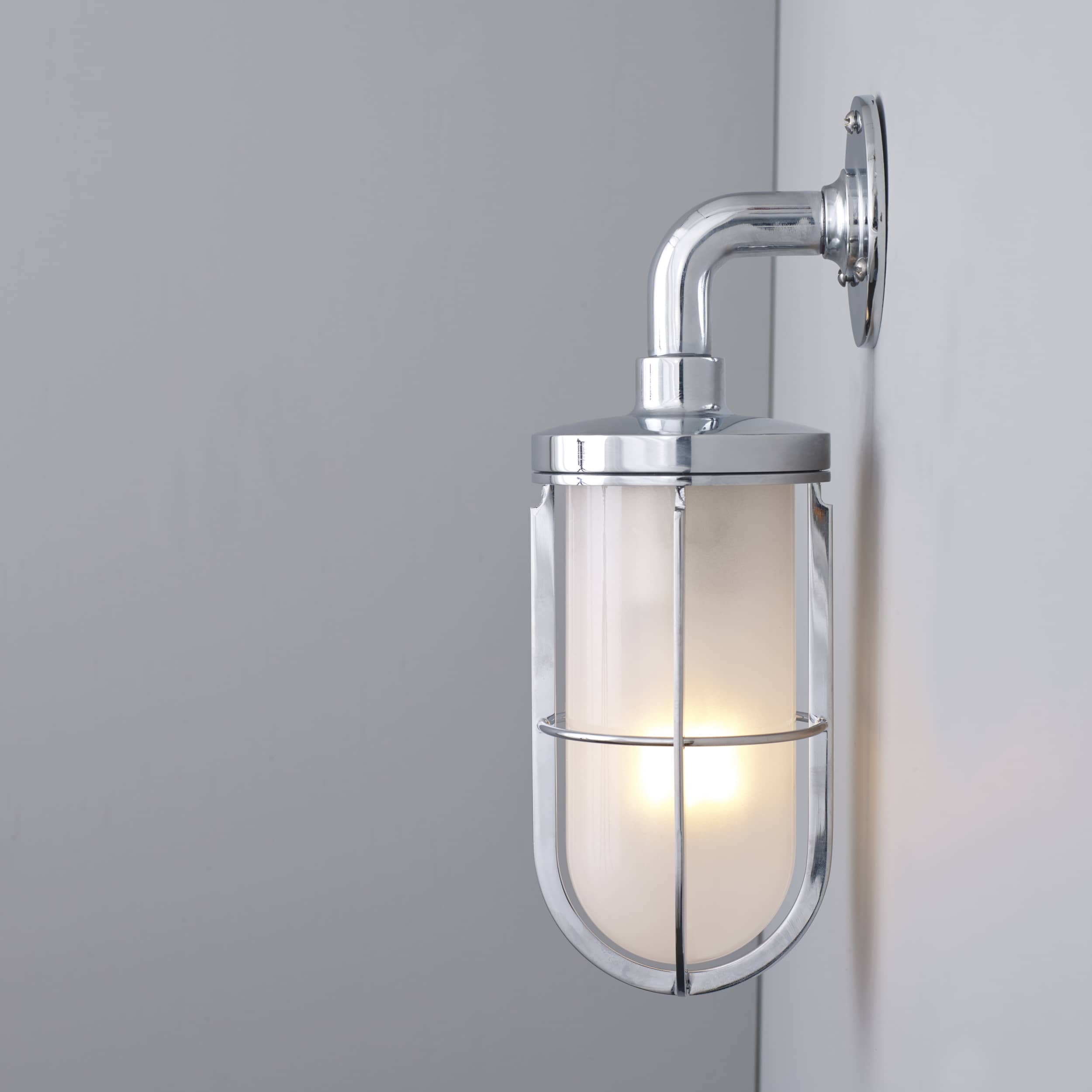 Weatherproof ship's well glass wall light