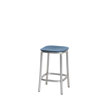 1 Inch stool, recycled plastic seat - Hand brushed