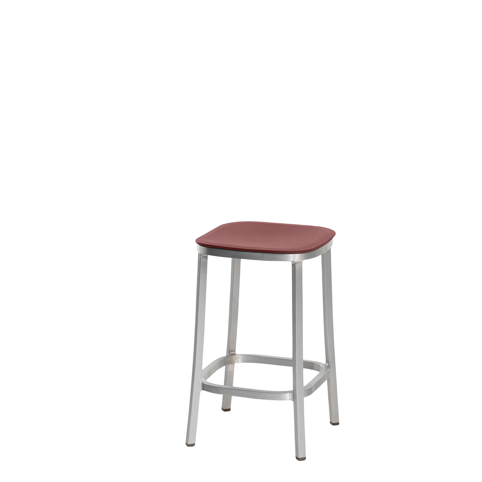 1 Inch stool, recycled plastic seat - Hand brushed
