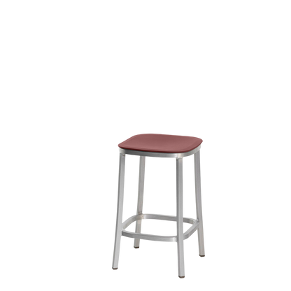 1 Inch stool, recycled plastic seat - Hand brushed