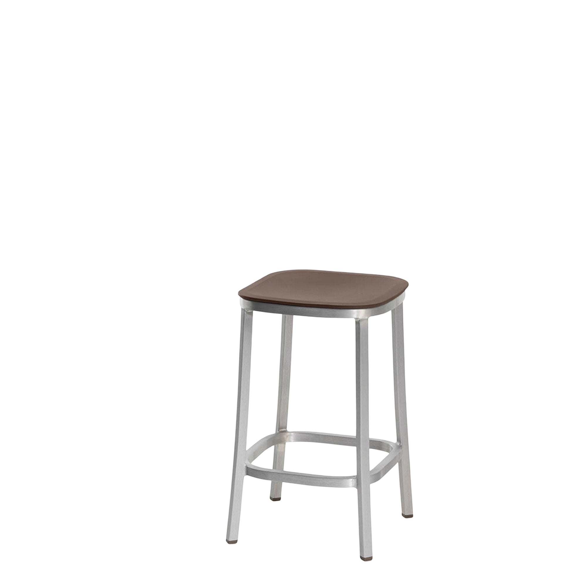 1 Inch stool, recycled plastic seat - Hand brushed