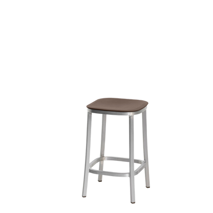 1 Inch stool, recycled plastic seat - Hand brushed