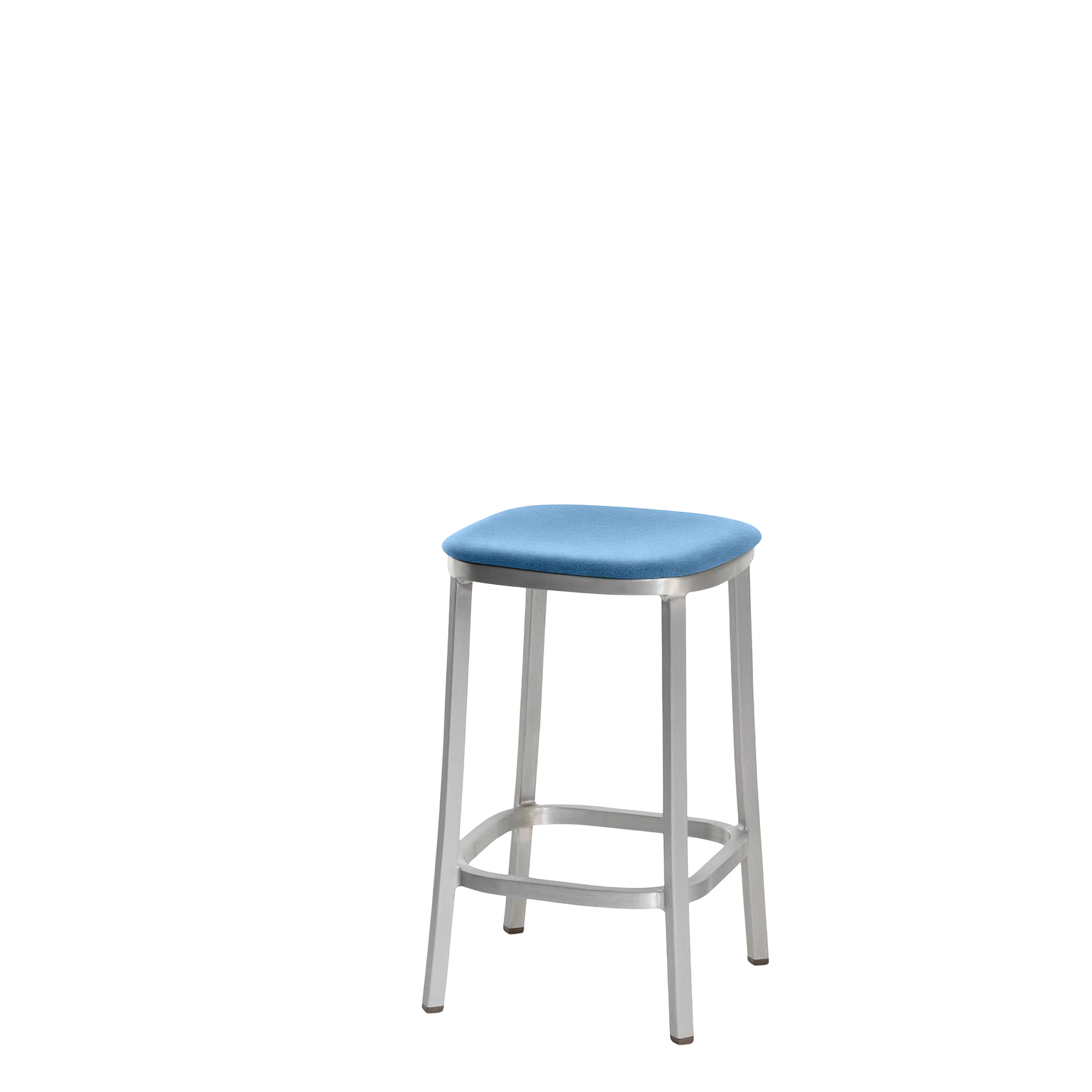 1 Inch stool, upholstered seat - Hand Brushed
