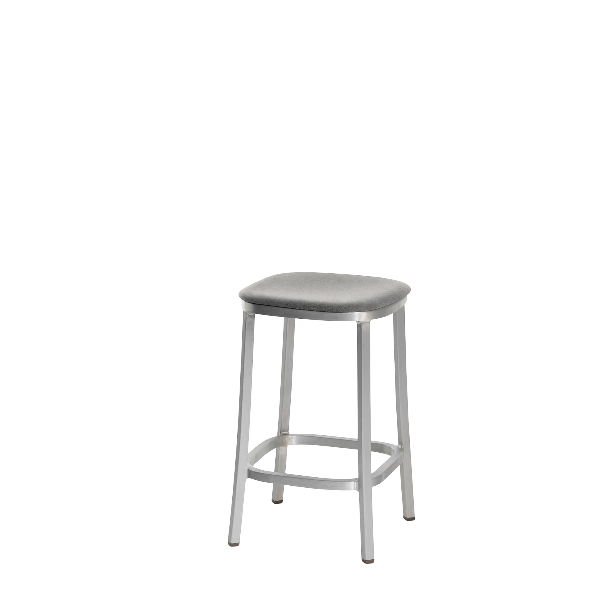 1 Inch stool, upholstered seat - Hand Brushed