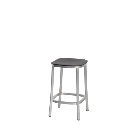1 Inch stool, recycled plastic seat - Hand brushed