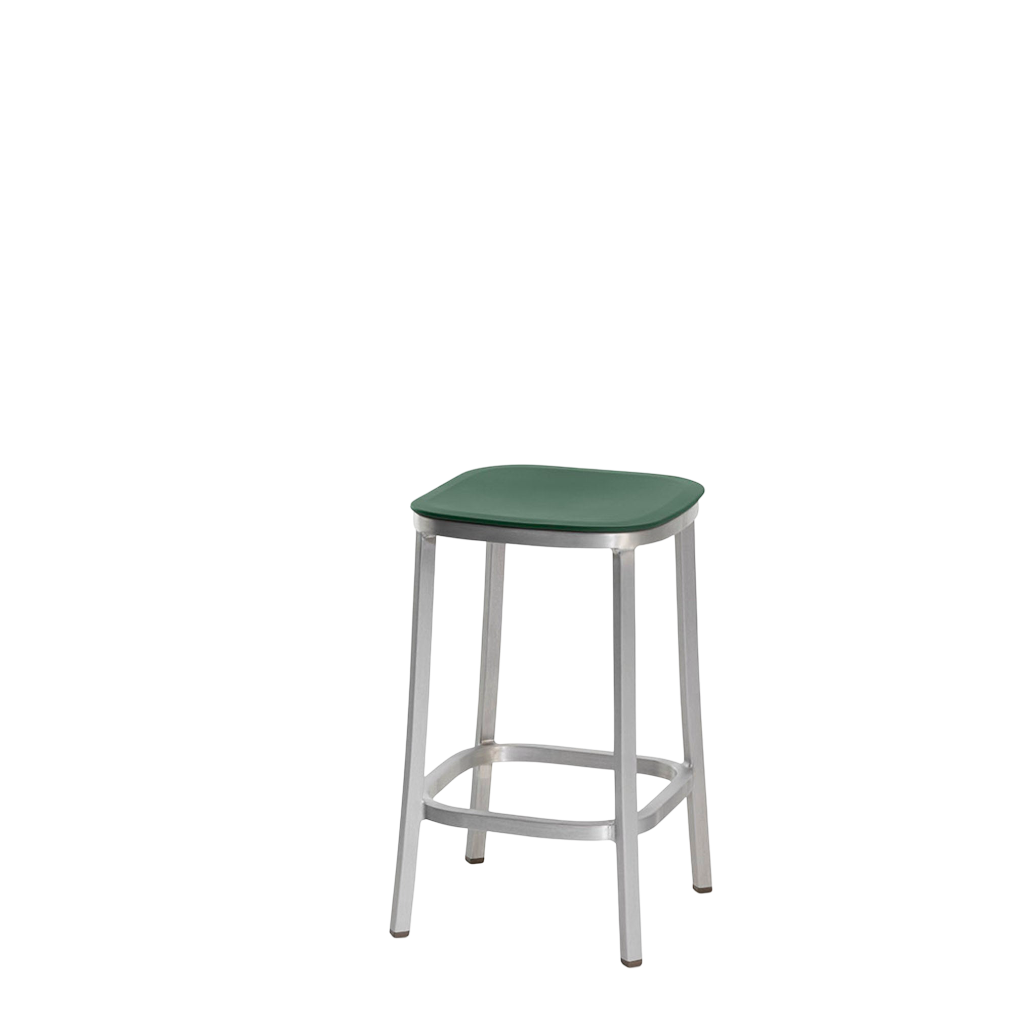1 Inch stool, recycled plastic seat - Hand brushed