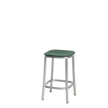1 Inch stool, recycled plastic seat - Hand brushed