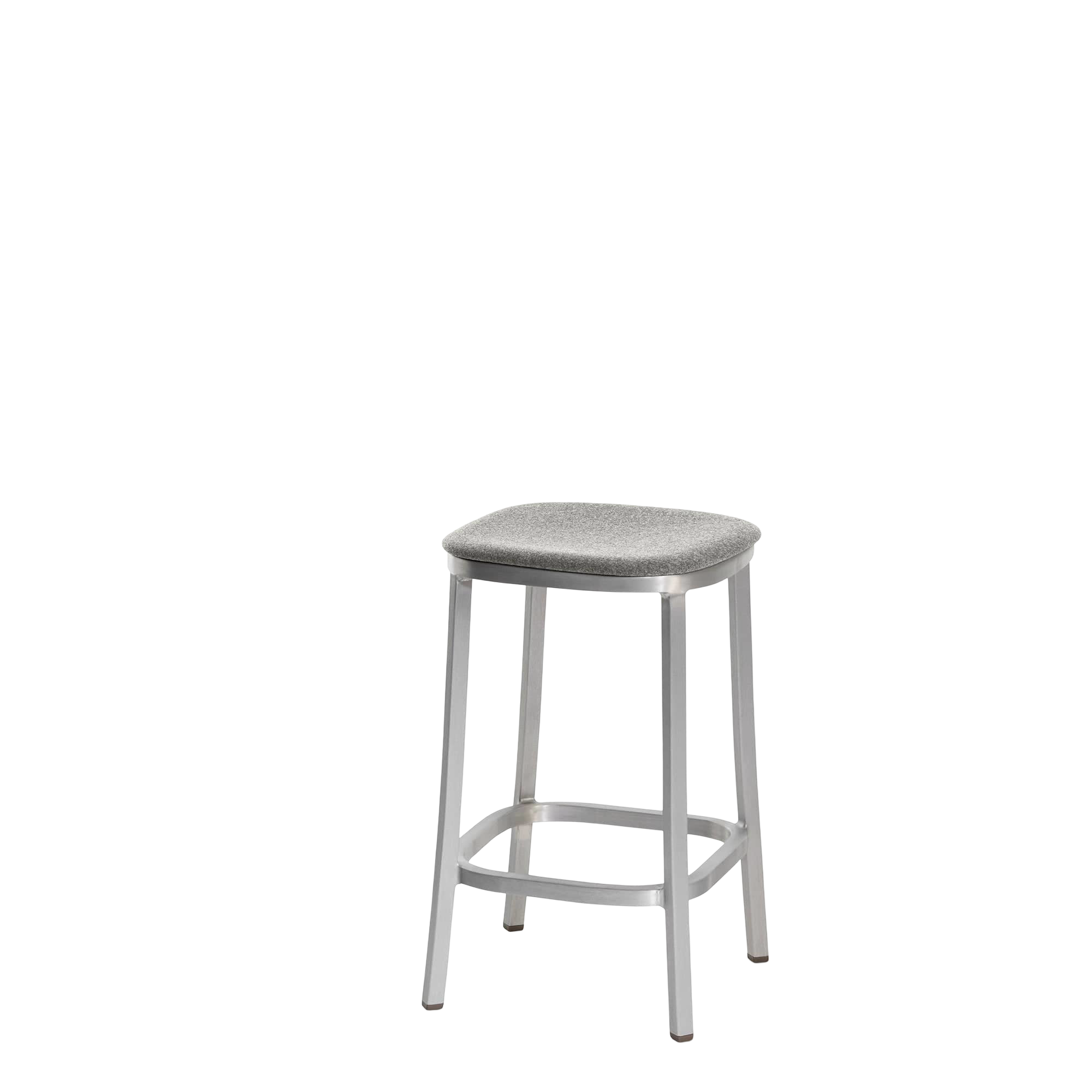 1 Inch stool, upholstered seat - Hand Brushed