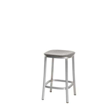 1 Inch stool, upholstered seat - Hand Brushed