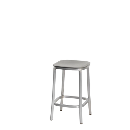 1 Inch stool, recycled plastic seat - Hand brushed