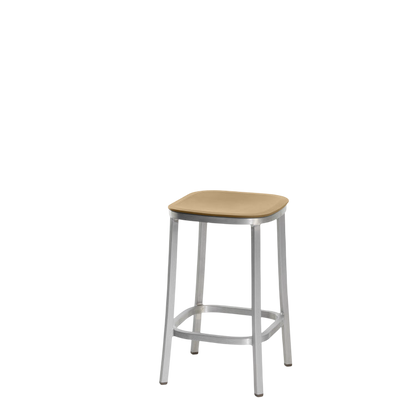 1 Inch stool, recycled plastic seat - Hand brushed