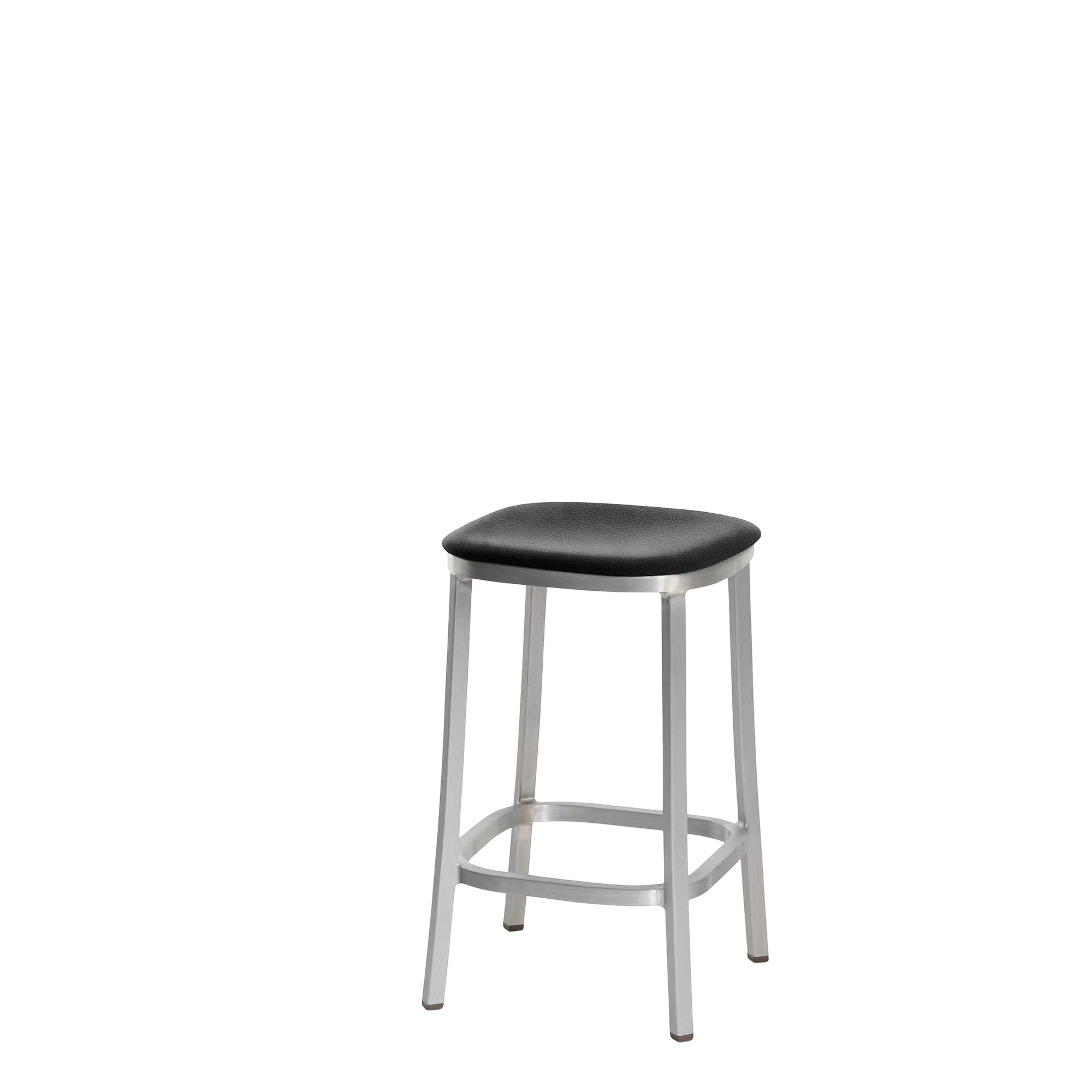 1 Inch stool, upholstered seat - Hand Brushed