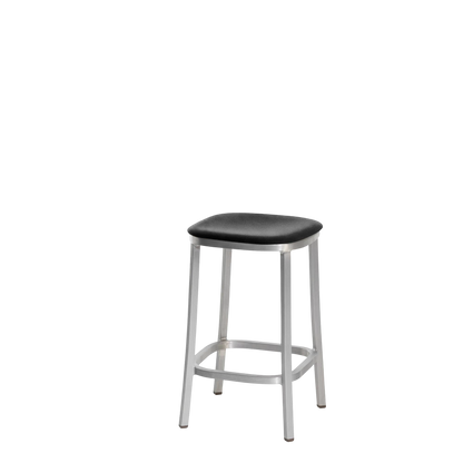 1 Inch stool, upholstered seat - Hand Brushed