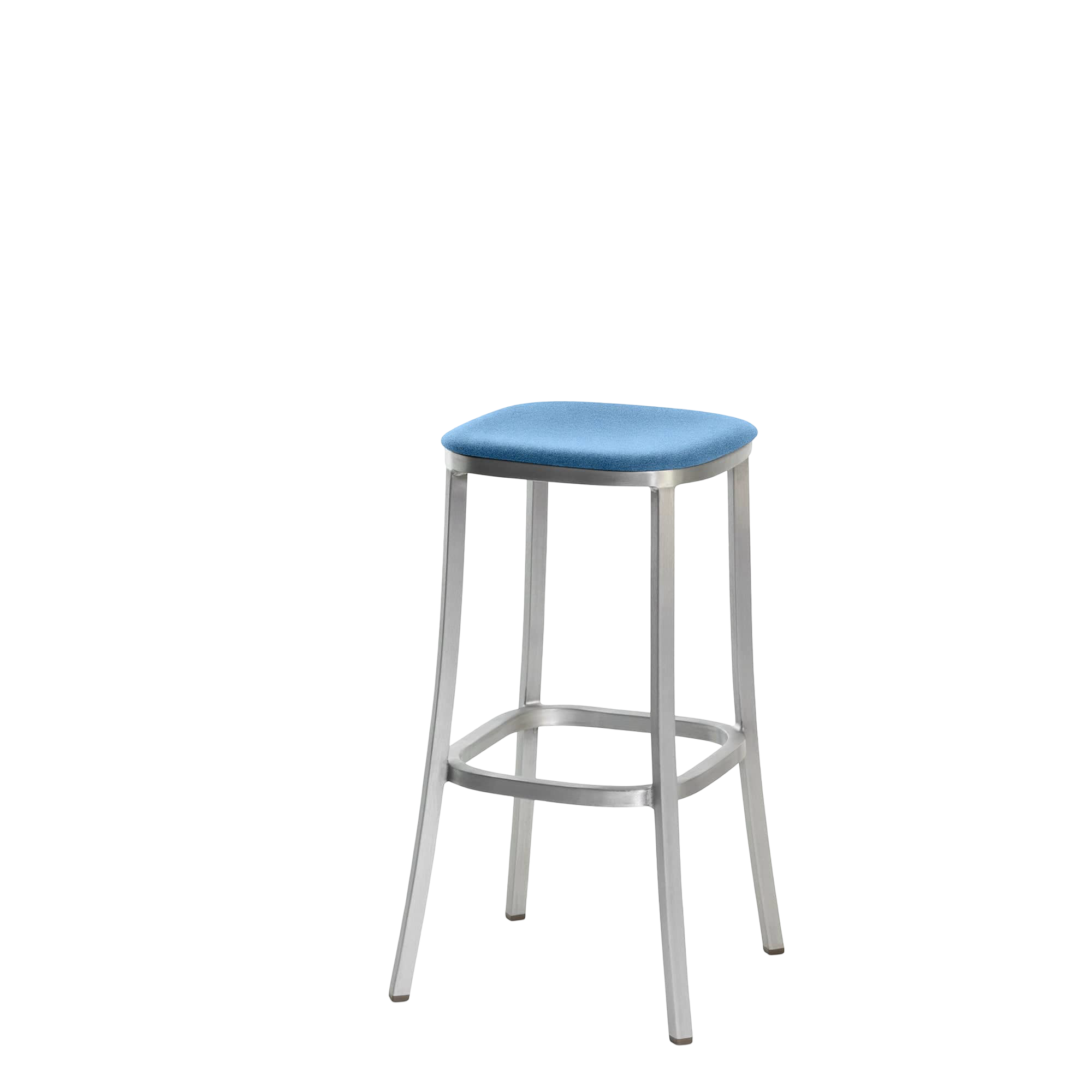 1 Inch stool, upholstered seat - Hand Brushed