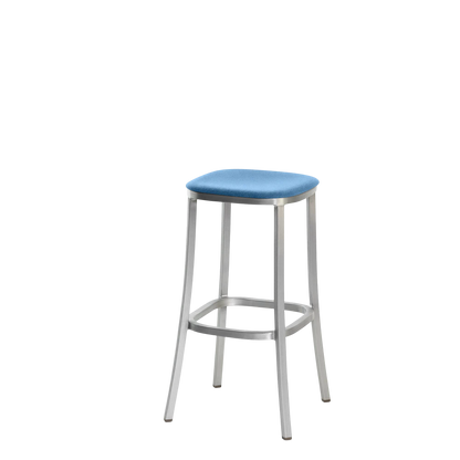 1 Inch stool, upholstered seat - Hand Brushed