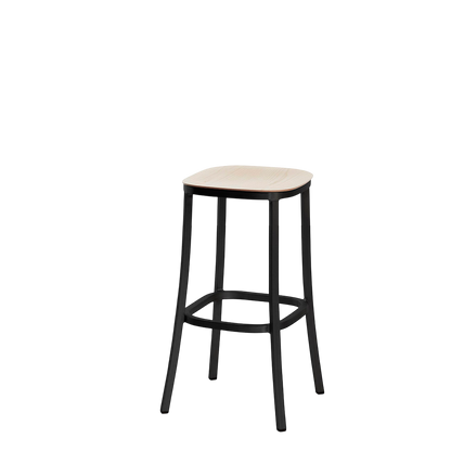 1 Inch stool, wood seat