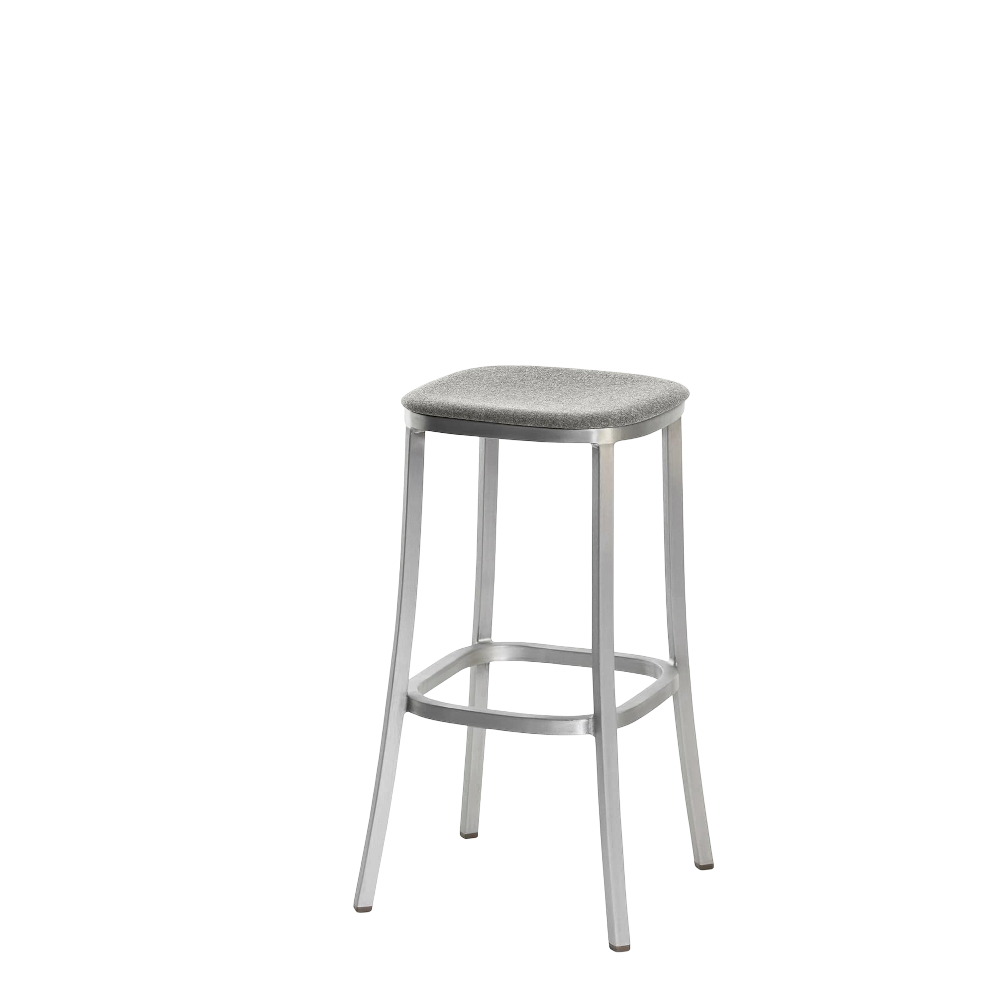 1 Inch stool, upholstered seat - Hand Brushed