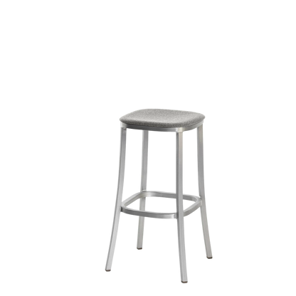 1 Inch stool, upholstered seat - Hand Brushed