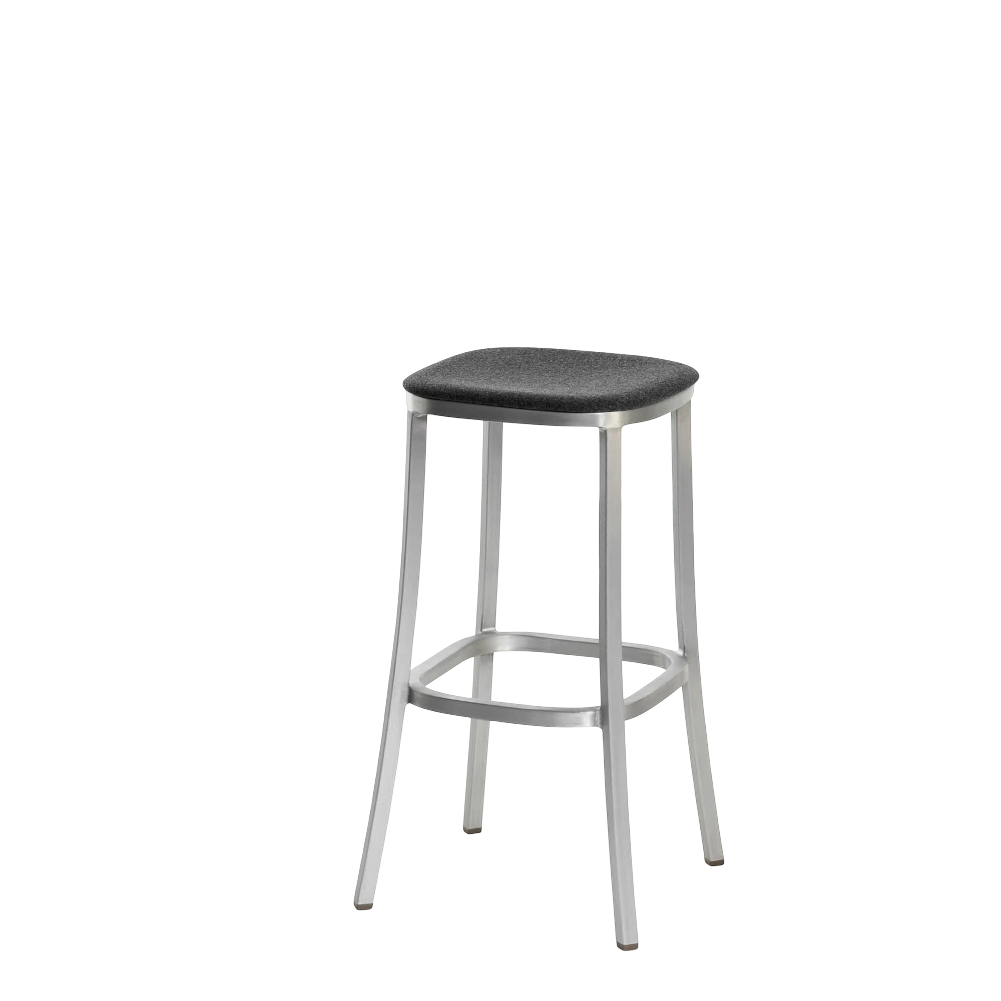 1 Inch stool, upholstered seat - Hand Brushed