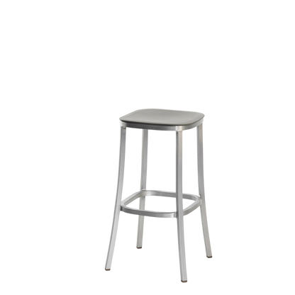 1 Inch stool, recycled plastic seat - Hand brushed
