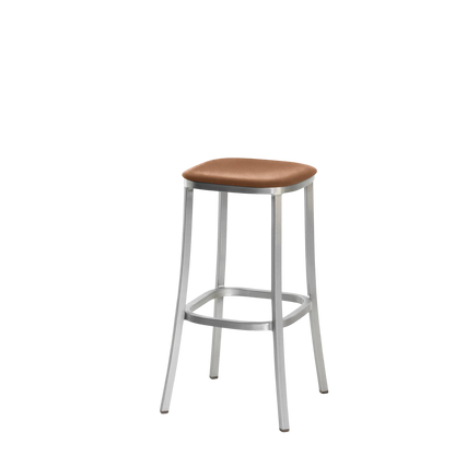 1 Inch stool, upholstered seat - Hand Brushed