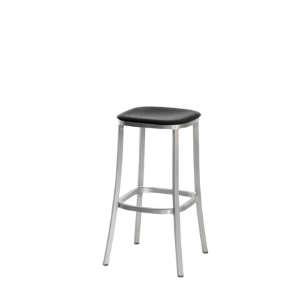 1 Inch stool, upholstered seat - Hand Brushed
