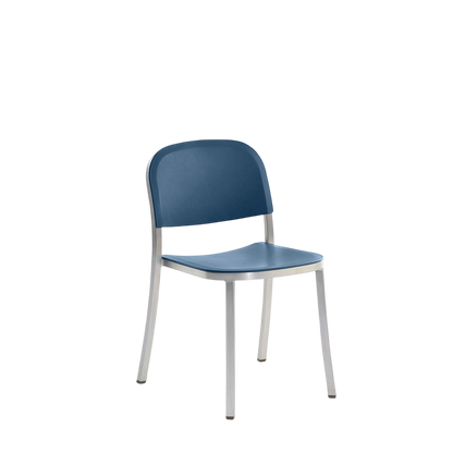 1 Inch Side Chair, recycled plastic seat - Hand Brushed