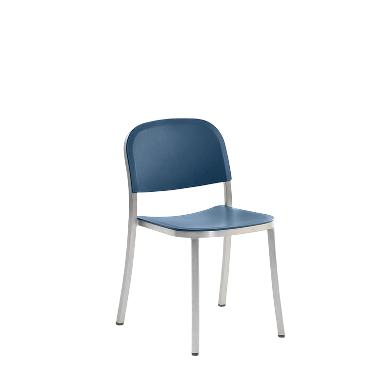 1 Inch Side Chair, recycled plastic seat - Hand Brushed