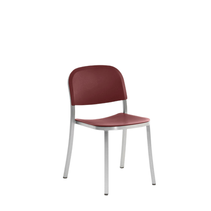 1 Inch Side Chair, recycled plastic seat - Hand Brushed