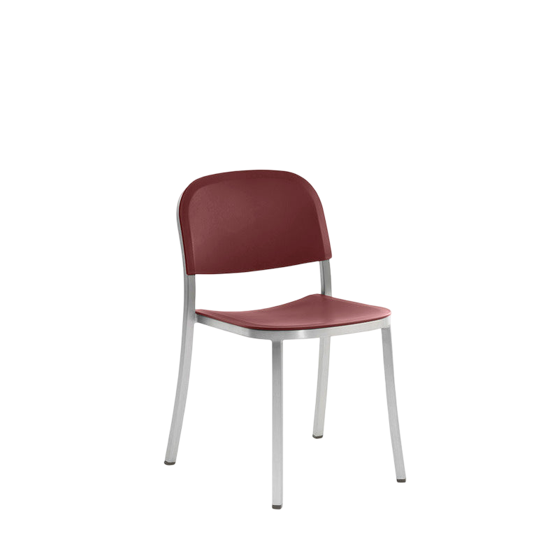 1 Inch Side Chair, recycled plastic seat - Hand Brushed