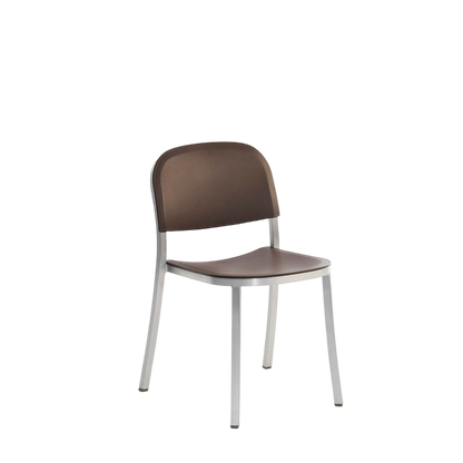 1 Inch Side Chair, recycled plastic seat - Hand Brushed