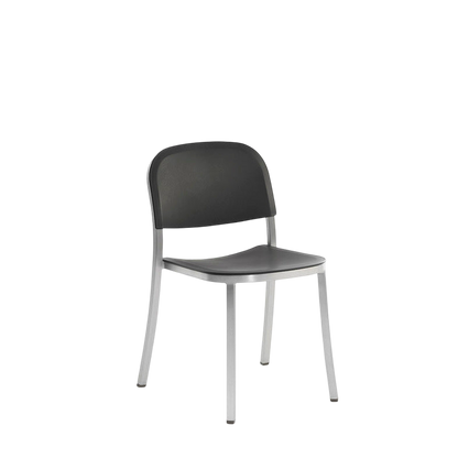 1 Inch Side Chair, recycled plastic seat - Hand Brushed