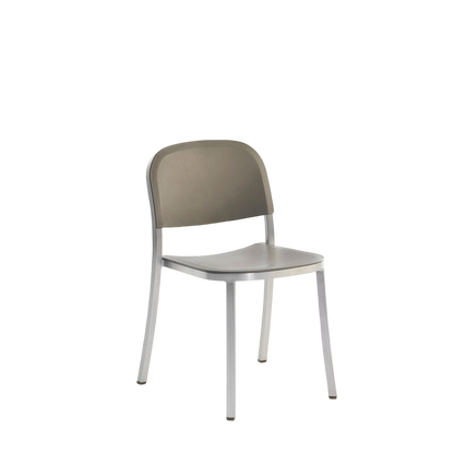1 Inch Side Chair, recycled plastic seat - Hand Brushed